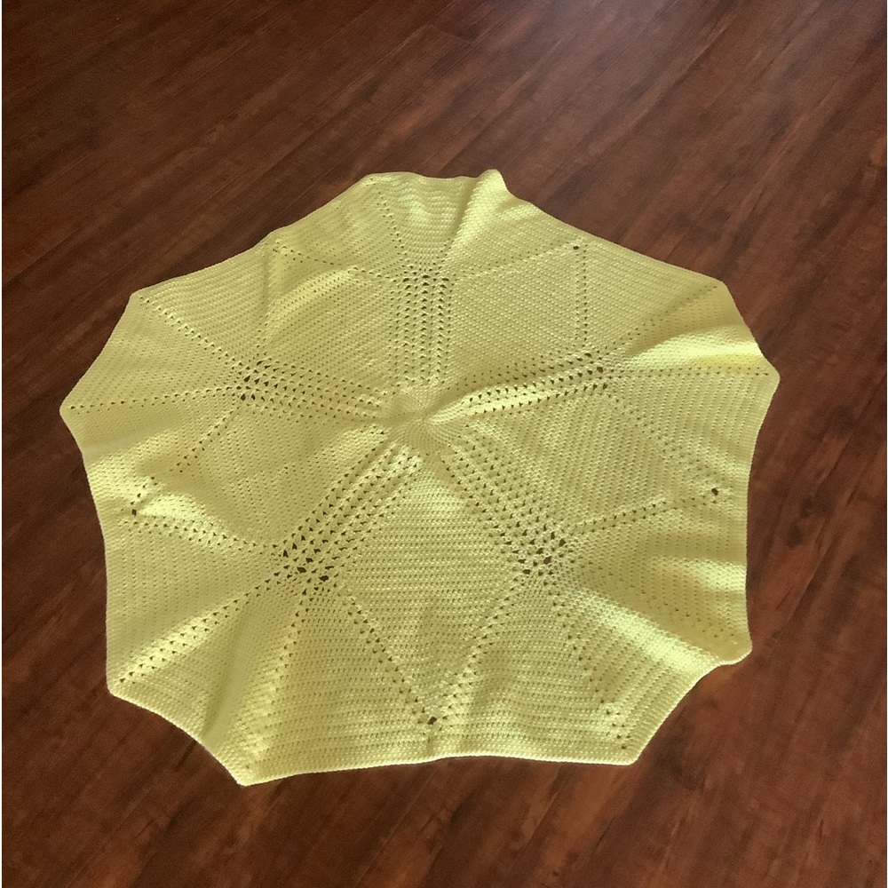 Vintage hand-crocheted throw blanket